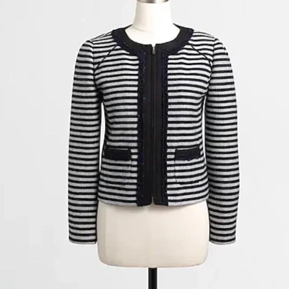 J. Crew Navy and White Striped Blazer - Picture 2 of 10